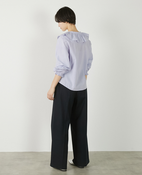 【ドライボイルフリルカラーブラウス】 詳細画像 ラベンダー 7