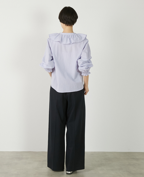 【ドライボイルフリルカラーブラウス】 詳細画像 ラベンダー 8