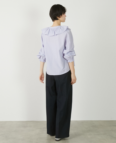【ドライボイルフリルカラーブラウス】 詳細画像 ラベンダー 9