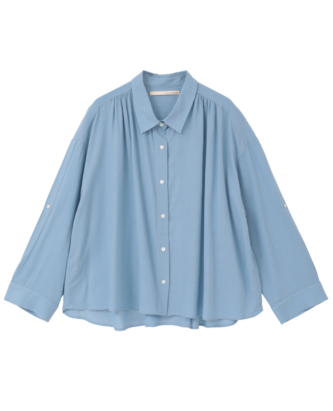 【レーヨンリネンボイルオーバーシャツ】 詳細画像 サックスブルー 1