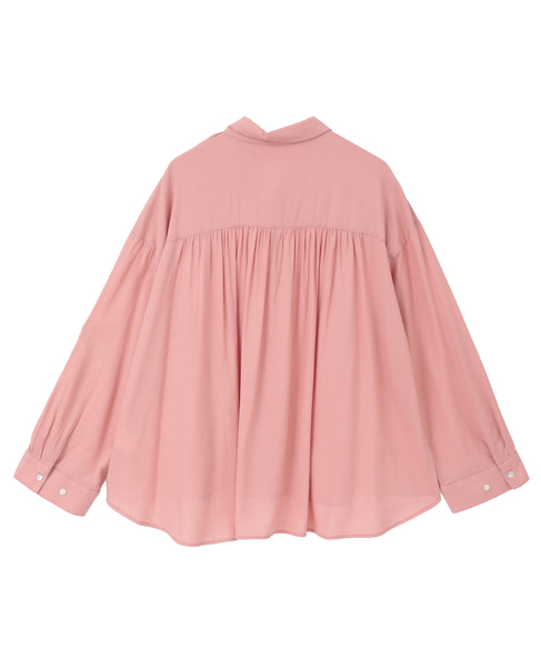 【レーヨンリネンボイルオーバーシャツ】 詳細画像 ピンク 2