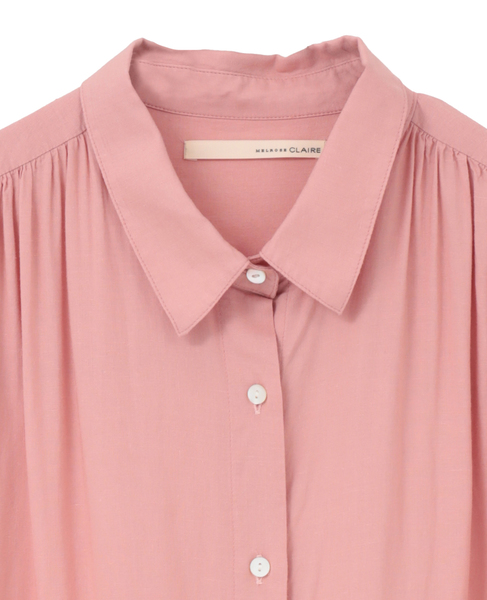 【レーヨンリネンボイルオーバーシャツ】 詳細画像 ピンク 3