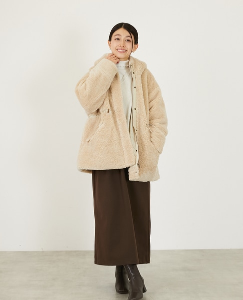 【ボアドロストモッズコート】 詳細画像 ライトベージュ 2