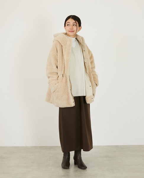 【ボアドロストモッズコート】 詳細画像 ライトベージュ 3