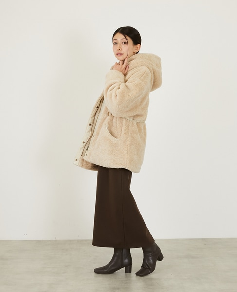 【ボアドロストモッズコート】 詳細画像 ライトベージュ 4