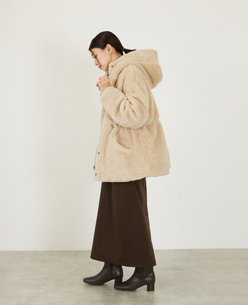 【ボアドロストモッズコート】 詳細画像 ライトベージュ 5