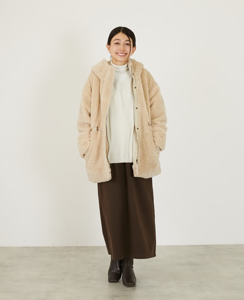 【ボアドロストモッズコート】 詳細画像 ライトベージュ 9