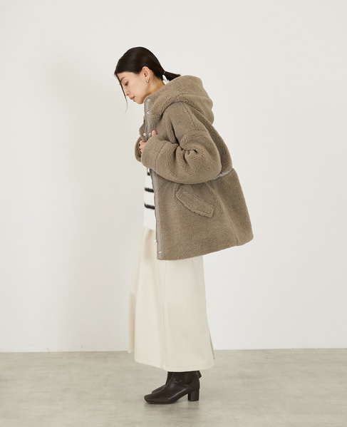 【ボアドロストモッズコート】 詳細画像 モカ 4