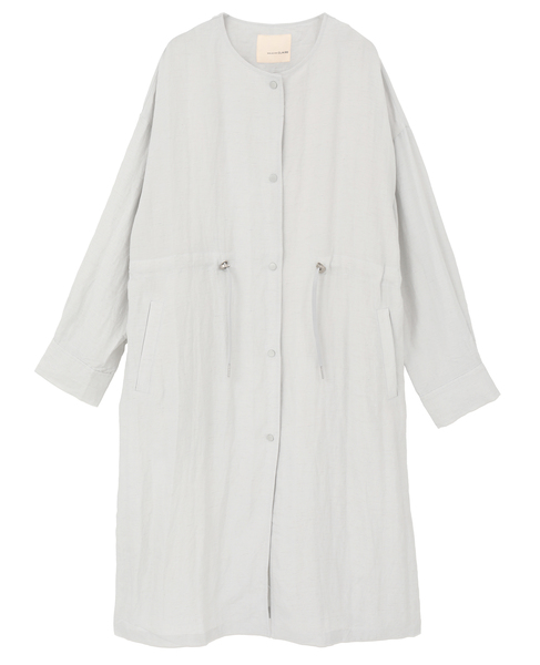 【リネンMIXノーカラードロストコート】 詳細画像 ライトグレー 1