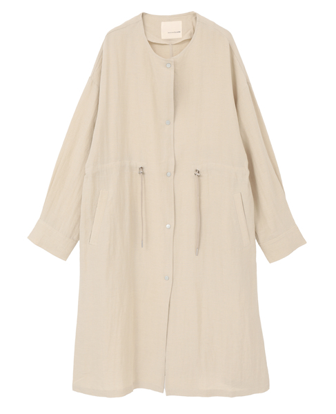 【リネンMIXノーカラードロストコート】 詳細画像 ベージュ 1