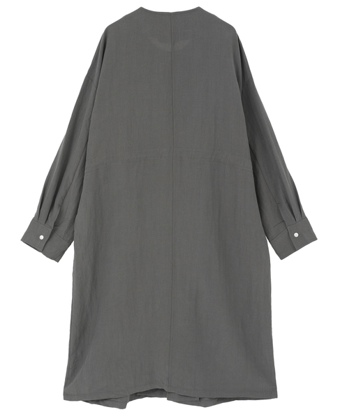 【リネンMIXノーカラードロストコート】 詳細画像 チャコールグレー 2