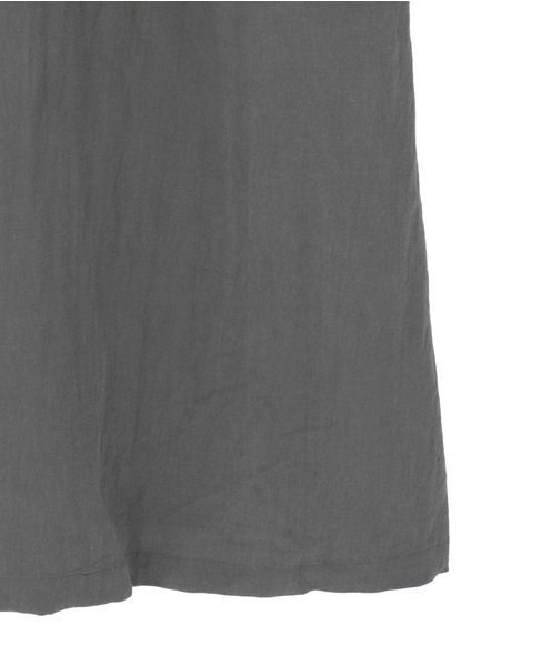 【リネンMIXノーカラードロストコート】 詳細画像 チャコールグレー 6