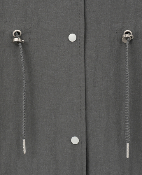 【リネンMIXノーカラードロストコート】 詳細画像 チャコールグレー 7