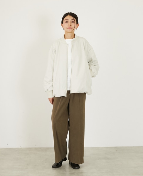 【薄中綿キルトバルーンジャケット】 詳細画像 アイボリー 2