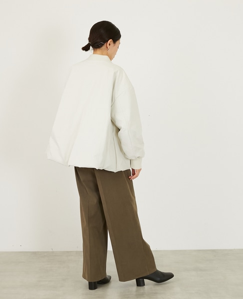 【薄中綿キルトバルーンジャケット】 詳細画像 アイボリー 6