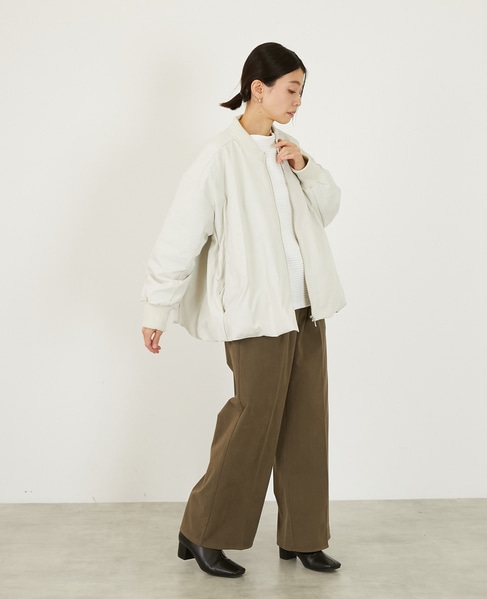 【薄中綿キルトバルーンジャケット】 詳細画像 アイボリー 7