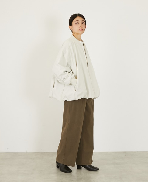 【薄中綿キルトバルーンジャケット】 詳細画像 アイボリー 8