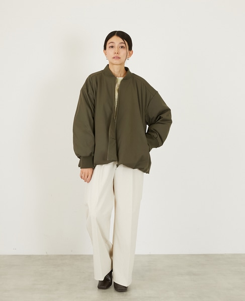 【薄中綿キルトバルーンジャケット】 詳細画像 カーキ 2