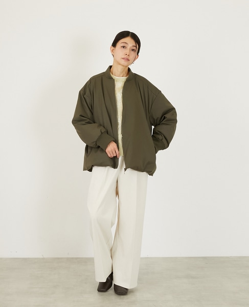 【薄中綿キルトバルーンジャケット】 詳細画像 カーキ 3