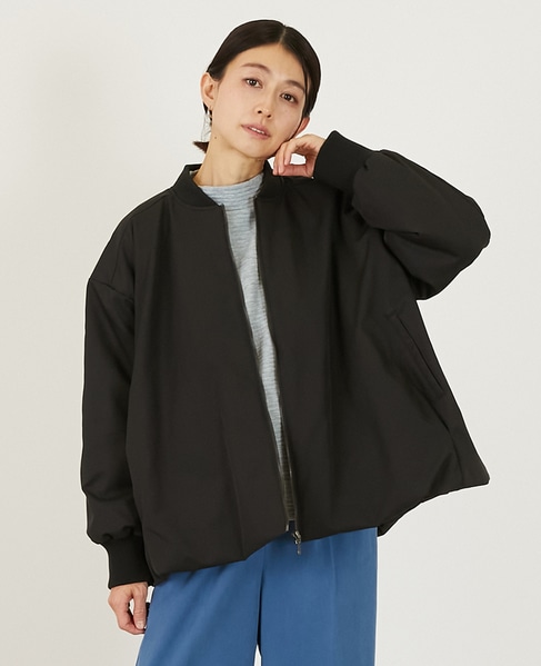 【薄中綿キルトバルーンジャケット】 詳細画像 ブラック 1