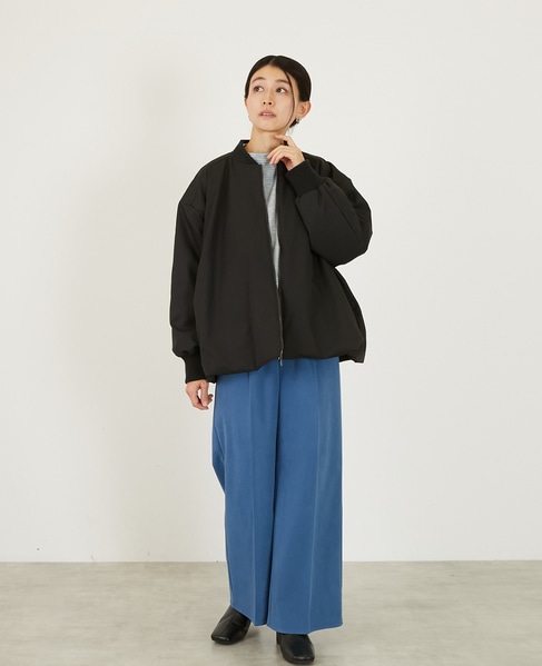 【薄中綿キルトバルーンジャケット】 詳細画像 ブラック 3