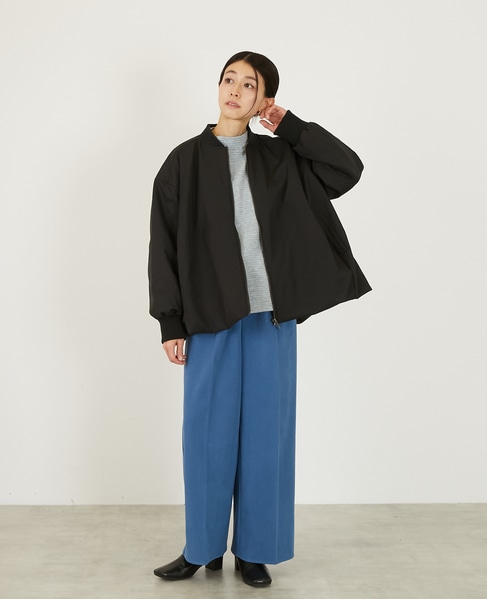 【薄中綿キルトバルーンジャケット】 詳細画像 ブラック 8