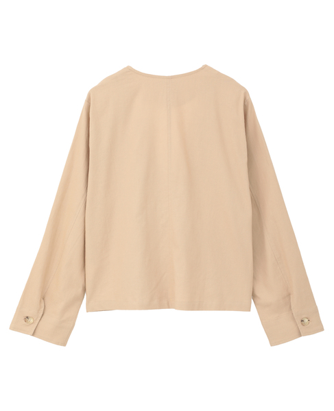 【リネンレーヨンカラーレスVジャケット】 詳細画像 ベージュ 13