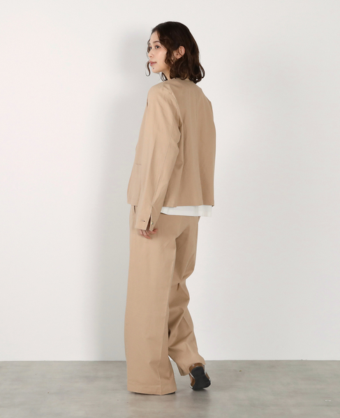 【リネンレーヨンカラーレスVジャケット】 詳細画像 ベージュ 7