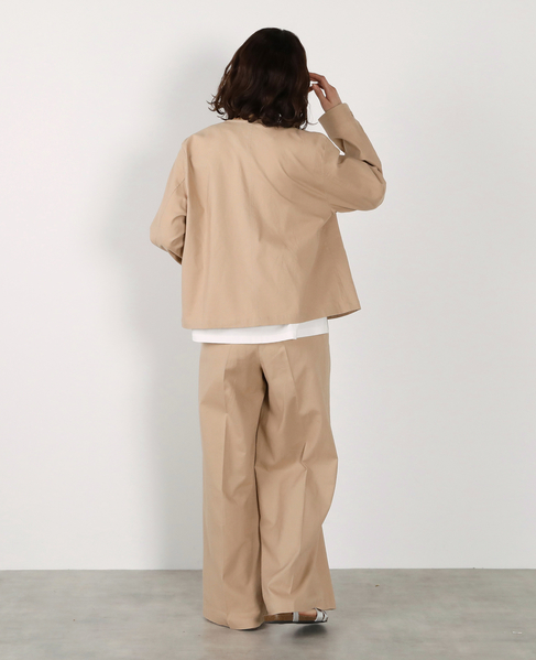 【リネンレーヨンカラーレスVジャケット】 詳細画像 ベージュ 8