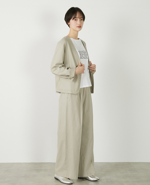 【リネンレーヨンカラーレスVジャケット】 詳細画像 セージグリーン 10