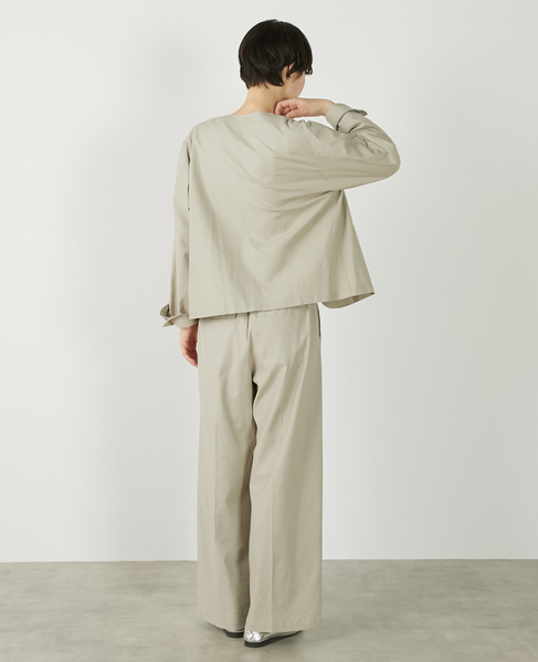 【リネンレーヨンカラーレスVジャケット】 詳細画像 セージグリーン 8