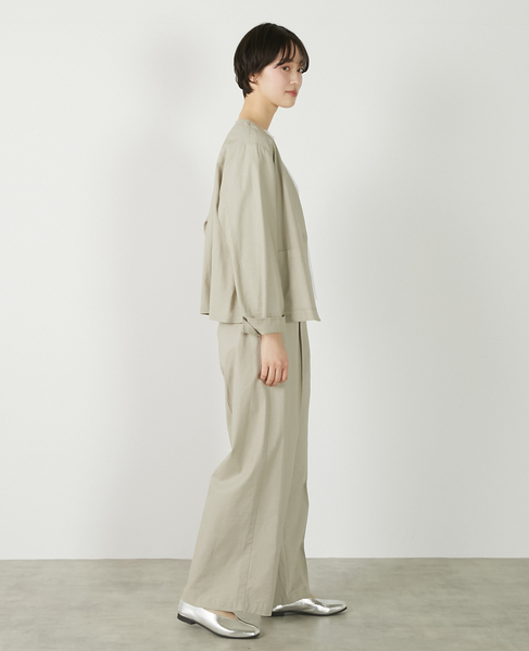 【リネンレーヨンカラーレスVジャケット】 詳細画像 セージグリーン 9