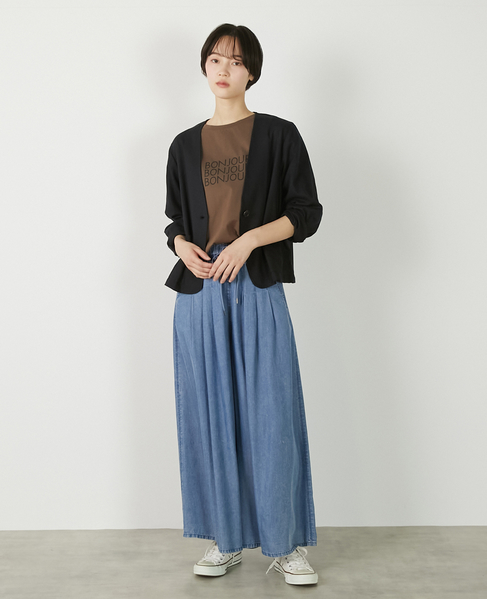 【リネンレーヨンカラーレスVジャケット】 詳細画像 ダークネイビー 2