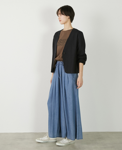 【リネンレーヨンカラーレスVジャケット】 詳細画像 ダークネイビー 3