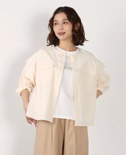 【綿麻クルーシャツジャケット】