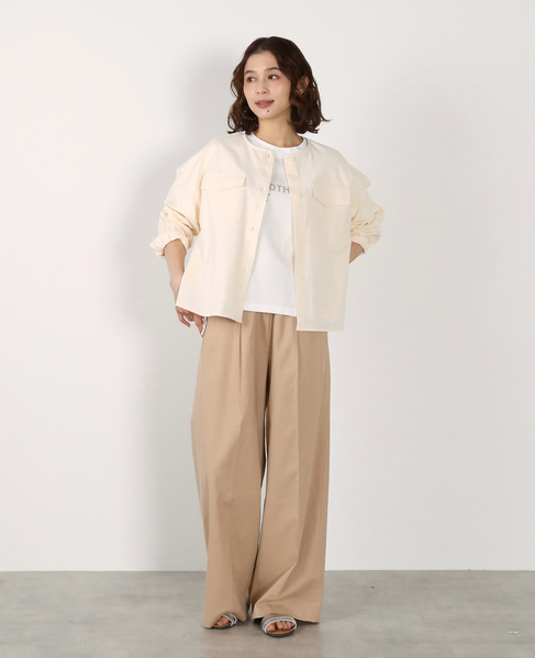 【綿麻クルーシャツジャケット】 詳細画像 キナリ 2