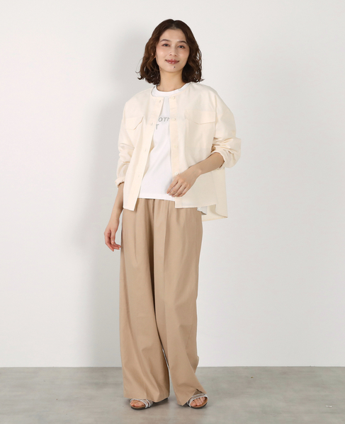 【綿麻クルーシャツジャケット】 詳細画像 キナリ 3