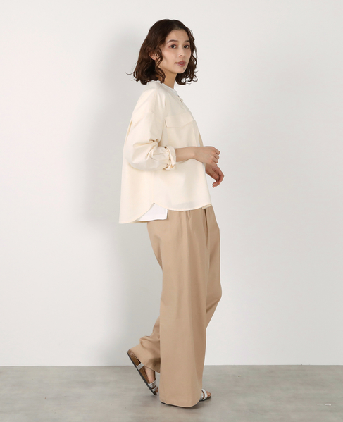 【綿麻クルーシャツジャケット】 詳細画像 キナリ 9