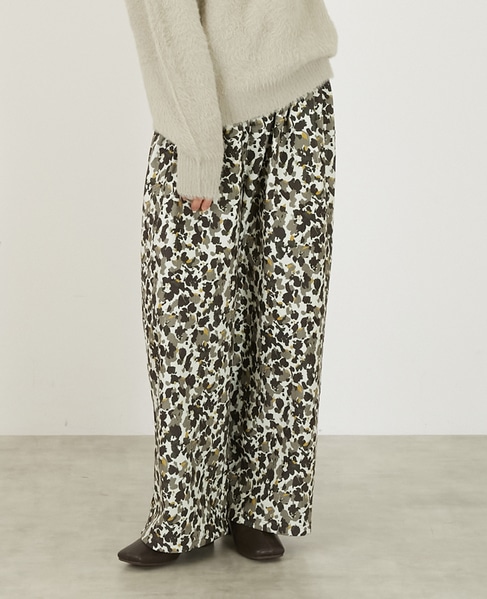 【ツイルベロアプリントイージーパンツ】 詳細画像 ライトベージュ 1