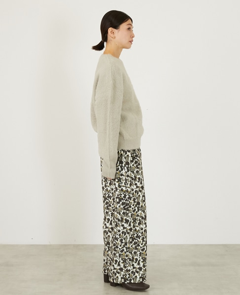 【ツイルベロアプリントイージーパンツ】 詳細画像 ライトベージュ 6