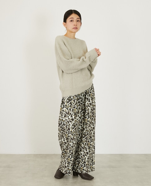 【ツイルベロアプリントイージーパンツ】 詳細画像 ライトベージュ 7