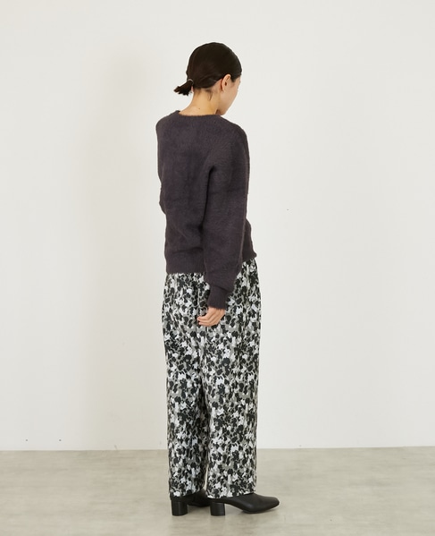 【ツイルベロアプリントイージーパンツ】 詳細画像 グレー 6