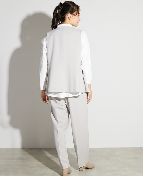 【noir】ダブルクロステーパードパンツ（一部WEB限定サイズ）（セットアップ可） 詳細画像 ライトグレー 5