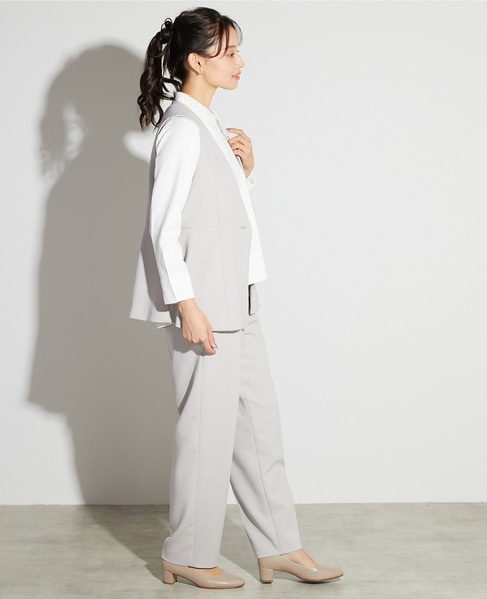 【noir】ダブルクロステーパードパンツ（一部WEB限定サイズ）（セットアップ可） 詳細画像 ライトグレー 6