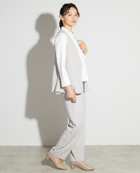 【noir】ダブルクロステーパードパンツ（一部WEB限定サイズ）（セットアップ可） 詳細画像 ライトグレー 7