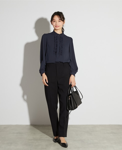 【noir】ダブルクロステーパードパンツ（一部WEB限定サイズ）（セットアップ可） 詳細画像 ブラック 9