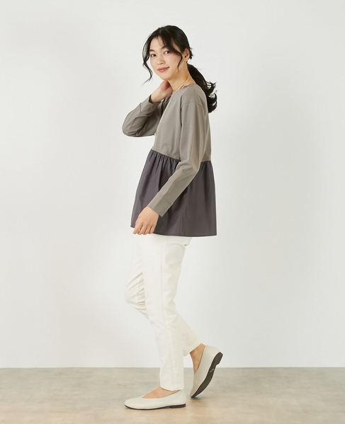 《定番》ストレッチスリムテーパードパンツ 詳細画像 アイボリー 4