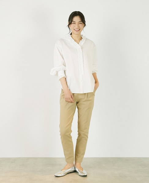 《定番》ストレッチスリムテーパードパンツ 詳細画像 ベージュ 2