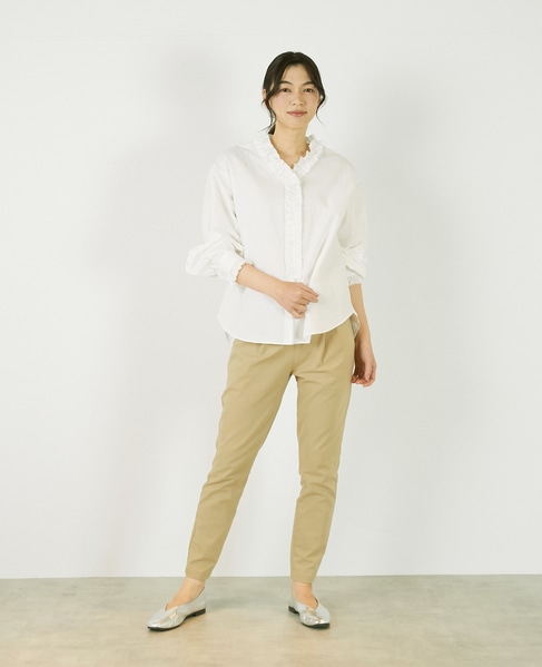 《定番》ストレッチスリムテーパードパンツ 詳細画像 ベージュ 8