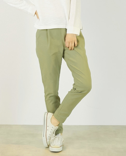 《定番》ストレッチスリムテーパードパンツ 詳細画像 カーキ 1